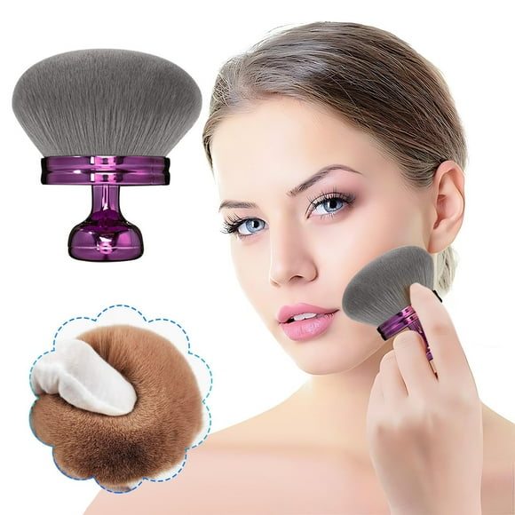 Brocha de maquillaje extragrande con cerdas suaves | Cabezal ovalado grande de 74mm para rostro, cuerpo, piernas, mejillas, difuminado | Aplicador de autobronceador | Aplicación sin rayas de polvo