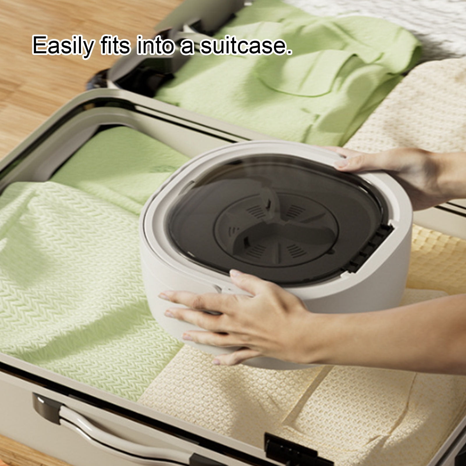 Yajisi Portable Washing Machine 12L Mini Foldable Washer Gentle Spin Dry Automatic Drainage EU Plug 12.3 inches