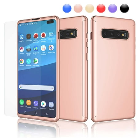 Njjex for Galaxy S10 / S10+ / S10e / S9 / S9+ / S8 / S8+ / S7 / S7 Edge / Note 9 / J4 / J6 Ultra Thin Premium Dual Layer Plastic Hard Case with Screen Protector