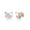 White, variant on Mother of Pearl and Cubic Zirconia Butterfly Stud Earrings in 925 Sterling Silver with Rose Gold Plating with Friction Back by Lavari Jewelers