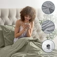 thumbnail image 6 of Virtu Twin XL Comforter Set, Bed In A Bag 5 Pc Pleated Bedding Set, Light Sage, 6 of 10