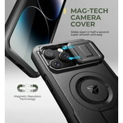 Dexnor for iPhone 14 Pro Max Case with Slide Camera Cover & Adjustable Kickstand & Built-in Screen Protector,Compatible with MagSafe Shockproof Bumper Heavy-Duty Magnetic Protective Cover,Black