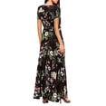thumbnail image 5 of hirigin Flower Print V-Neck Short/ Half Sleeve Bohemian Dress One-Piece, 5 of 7