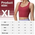 thumbnail image 2 of Ropa interior deportiva para mujer con almohadillas cruzadas en la espalda, camiseta de entrenamiento para mujer de sujeción media, color piel, burdeos y rojo, 2 of 6