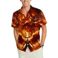 thumbnail image 2 of Unisex Fire Demon & Dragon -– 3D Fiery Castle Print Hawaiian Shirt For Men and Women Summer Button Down Short Sleeve, 2 of 7