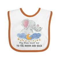 Inktastic My Noni Loves Me to the Moon and Back Elephant Family Boys or Girls Baby Bib