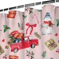 thumbnail image 3 of Pink Christmas Red Truck and Snowman Pattern Shower Curtain 84"x72" ,Bathroom Decorative Shower Curtains Set with 12 Hooks,Modern Waterproof Washable Shower Curtain, 3 of 6