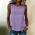 thumbnail image 4 of Husipze Cotton Linen Tank Tops for Women Sleeveless Crewneck Loose Fit Summer Shirts Basic Casual Blouses with Pockets Purple M, 4 of 8
