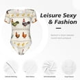 thumbnail image 6 of Fotbe Funny Chicken Women's Crew Neck Short Sleeves Bodysuit Tops Round Neck Slim Sleeveless Soft Comfortable Basic-Large, 6 of 9