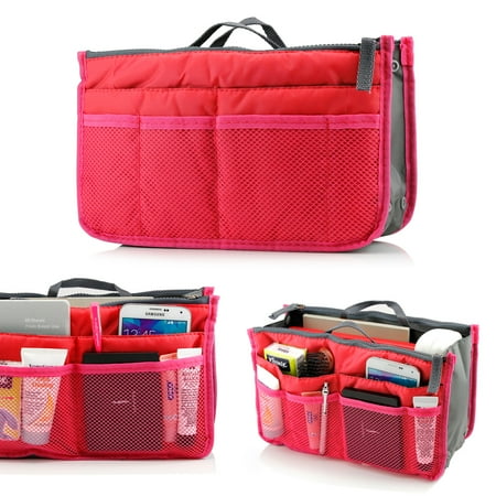 Lady Women Travel Insert Organizer Compartment Bag Handbag Purse Large Liner Tidy Cosmetic Makeup Pouch Storage Tote Bag