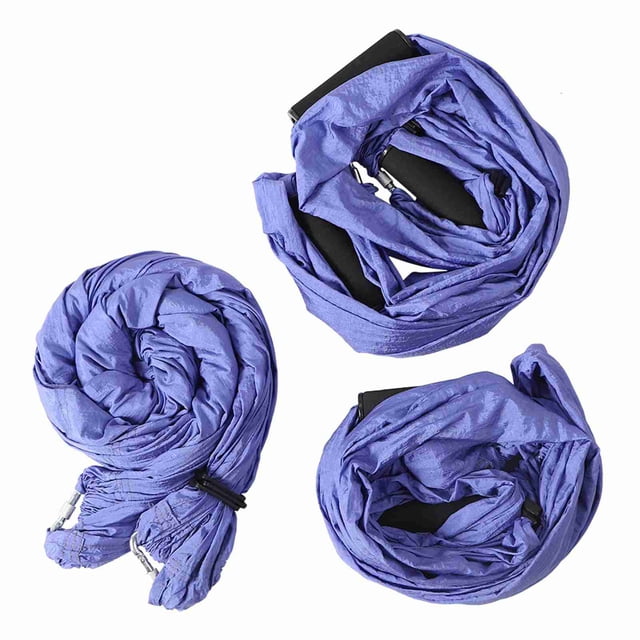 Hamaca de trapecio antigravedad para yoga aéreo, fitness, con agarre colgante, inversión, columpio (morado)