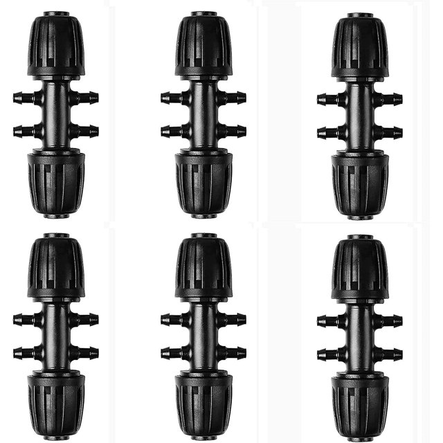 Conectores en T de púas Riego por goteo, Conectores de riego por goteo, Tubo de riego Anti-caída Accesorio de calidad premium para césped, granja y jardín ( ZefeiWu 8390611581978