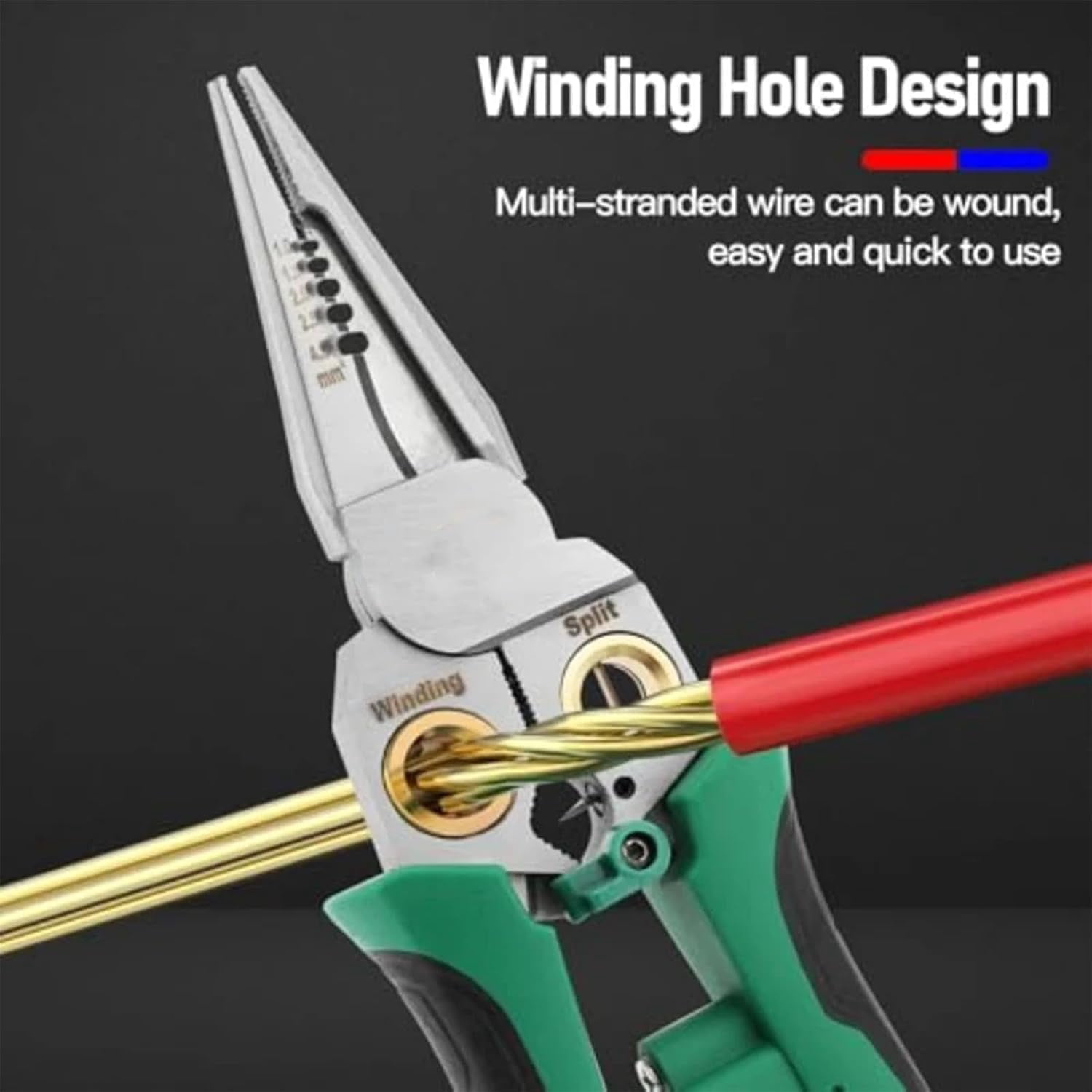 8 in 1 Wire Stripping Pliers, 8 in 1 Wire Stripper With Voltage Tester, Wires Stripper Machine, Electric Wire Stripper with Voltage Tester, Crimper & Cutter for Awg 18-6 Wires (1PCS)