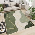 thumbnail image 2 of Nordic Gradient Emerald Green Area Rug, Abstract Golden Geometric Lines Indoor Rugs, with Anti-Slip Easy Clean Carpet for Living Room Bedroom Kitchen Dining Room Home Office 5 x 7ft, 2 of 7