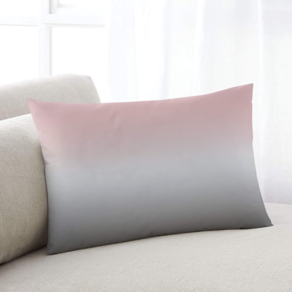 Gradient Pink Grey, Throw Pillow Covers, Modern Abstract Color Ombré Art Soft Breathable Pillow Cases with Invisible Zipper for Sleeping, Standard Pillowcases for Couch Bed Sofa Chair 20x26 Inches