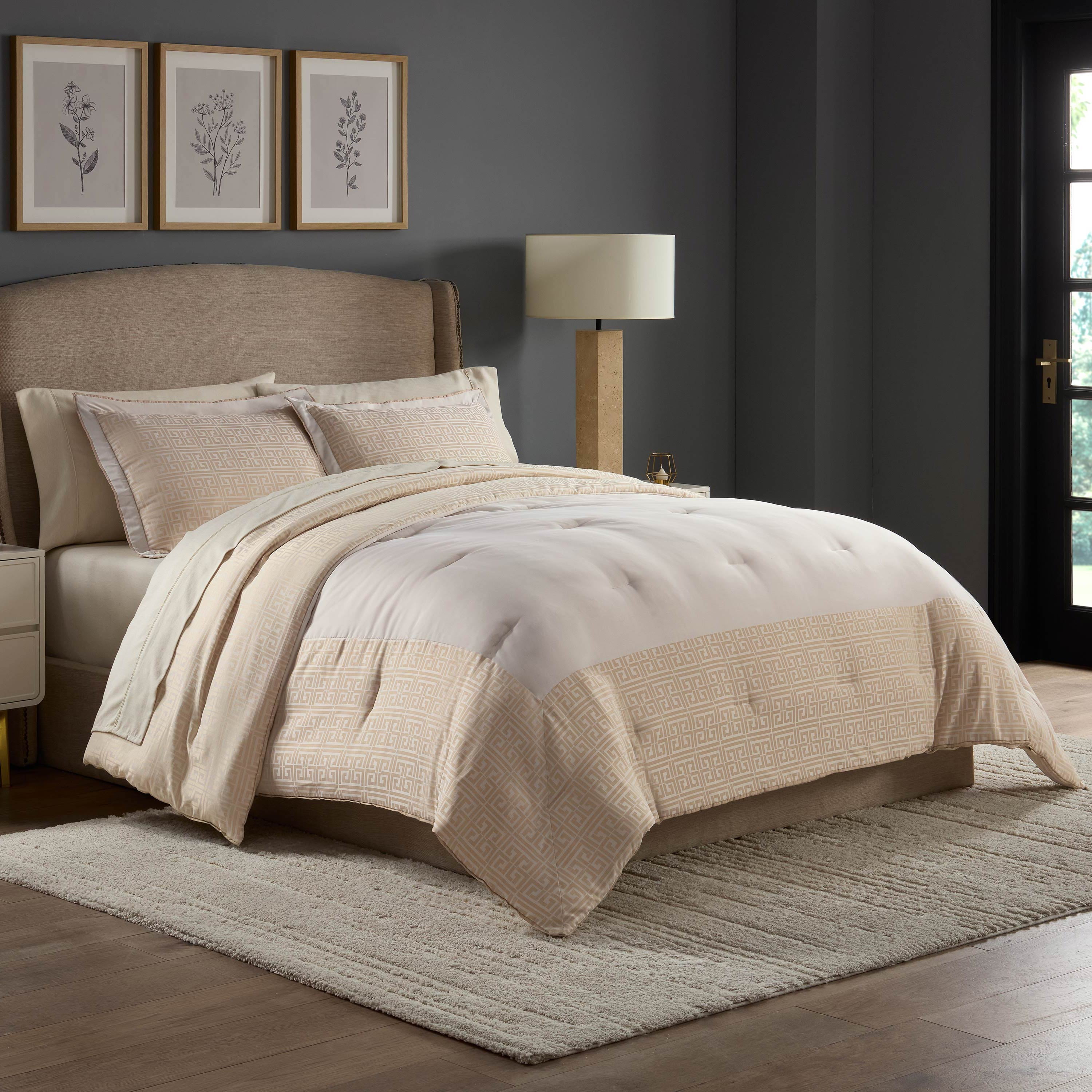 Martex Arcadia Dune Full/Queen Comforter Set, Pebble, Lightweight, Reversible, 3-Pc