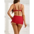 thumbnail image 3 of DARING DIVA Women's Underwire Spaghetti Straps Bikini Sets 3 Pieces S Red, 3 of 6