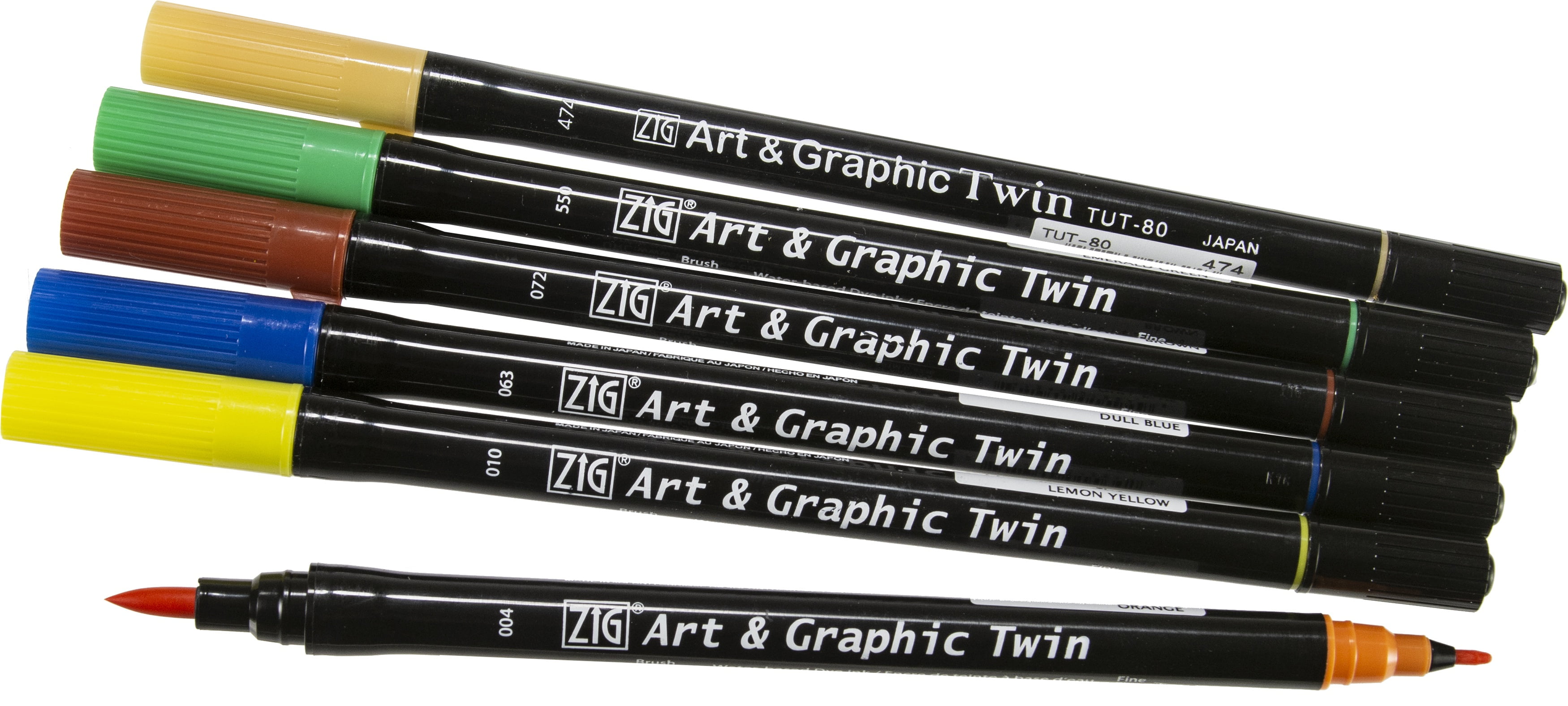 ZIG Art & Graphic Twin Tip Markers 6/PkgVivid