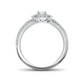 thumbnail image 2 of Bague de Fiançailles Double Halo en Or Blanc 14k, 2 of 2