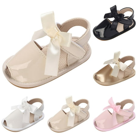 

Entyinea Summer Children Toddler Shoes Girls Sandals Flat Bottom Non Slip Lightweight Fish Mouth Girls Sandals 10 Black 4