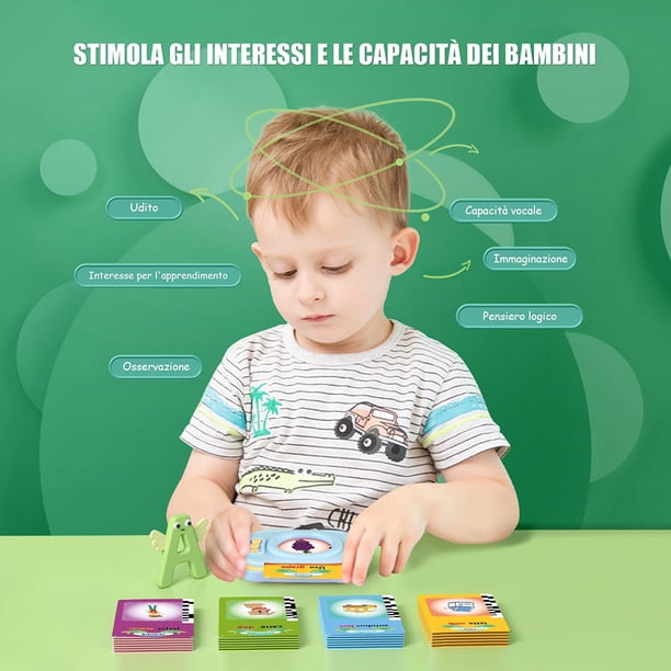 Tarjetas Flash Parlantes Juguetes sensoriales para autismo, regalo perfecto, juguetes de terapia del habla, recargables para niños y niñas