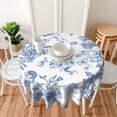 thumbnail image 6 of Spring Tablecloth 60 Inch Round, Blue Watercolor Flower Table Cloth, Chinoiserie Floral Tablecloths Polyester Fabric Farmhouse Decorative for Spring Home Kitchen Dining Party, 6 of 6