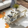 thumbnail image 6 of Furniture of America Anaheim Metal 1-Shelf Coffee Table in Gold Champagne, 6 of 7