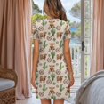 thumbnail image 3 of Yuyamidu Button Down Nightgowns for Women Aztec Cactus Highland Cow Crew Neck Short Sleeve Sleepwear Soft Cozy Nightdress, 3 of 7