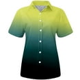 thumbnail image 4 of Fartey Plus Size Shirts for Women Fashion Gradient Tie Dye Short Sleeve Tee Shirts Business Casual V Neck Lapel Button Down Tops Summer Loose Comfy Blouses, 4 of 5