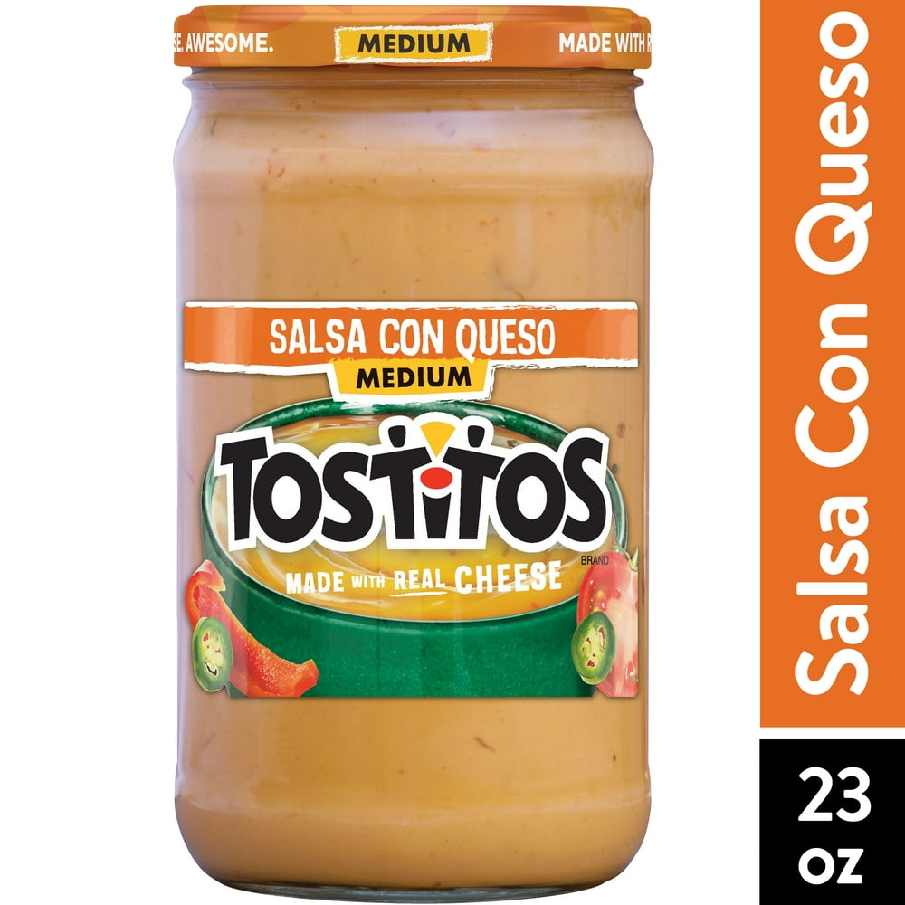 Tostitos Medium Salsa Con Queso, 23 oz Jar