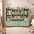 thumbnail image 2 of Hiphuta 3-tier 55"in Large Kids Bookcase with Toy Storage Organizer, Wood Toy Organizer of 6 Boxes & 4 Removable Drawers, Green, 2 of 6
