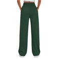 thumbnail image 4 of Womens Wide Leg Sweatpants | Winter Lounge Travel Pants Fall Fashion Outfits 2026 Clothes With Pockets Green S, 4 of 6