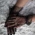 thumbnail image 1 of Qarigey 1 par de guantes cortos de tul Grace para mujer, para otoño y verano, con lunares de encaje elásticos, transparentes de hojas de loto, guantes y mitones B Qarigey AP000748-02, 1 of 1