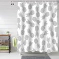 thumbnail image 2 of Shower Curtain Pineapple Texture Shower Curtains for Bathroom Decor Grey White Shower Curtain Sets with Hooks Waterproof Fabric Bath Curtain Standard 72" X 72", 2 of 6