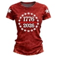 thumbnail image 4 of Wxolcjlv Women's 250 Years 1776-2026 250th Birthday T-Shirt Star Circle Graphic 4th of July T Shirt Short Sleeve Patriotic Tee, 4 of 4
