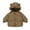 Coffee, variant on Kids Down Jacket Autumn Winter Thickened Hooded Bear Ears Coat Warm Padded Outerwear for Boys Girls Cold Weather