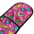 thumbnail image 2 of Dailycode Double Sided Oven Mitt with Loop Heat Resistant Kitchen Long Potholders 7" x 35" Strawberry Rainbow Sunglasses, 2 of 6