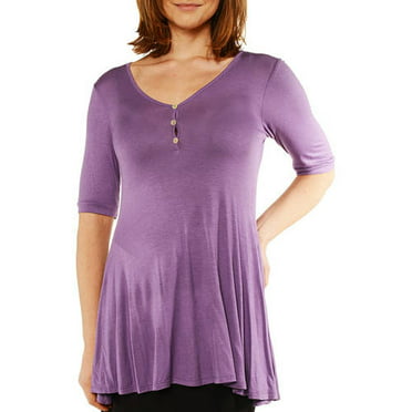 Women's Long Sleeve Scoop Neck Tunic Top - Walmart.com