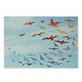 thumbnail image 1 of Birds Cutting Board, Colorful Illustration of Flying Birds Against Clear Sky Sunny Day Cheerful Modern Art, Decorative Tempered Glass Cutting and Serving Board, Small Size, Red Blue, by Ambesonne, 1 of 1