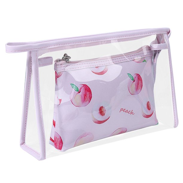 Pequeño bolso cosmético fresco y refrescante de verano, portátil y de gran capacidad, material de PU