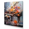 thumbnail image 2 of Designart "Magical Melody on Floral Piano III" Music Canvas Wall Art - Vintage Yellow Music Piano Hallway Wall Art Decor, 2 of 6