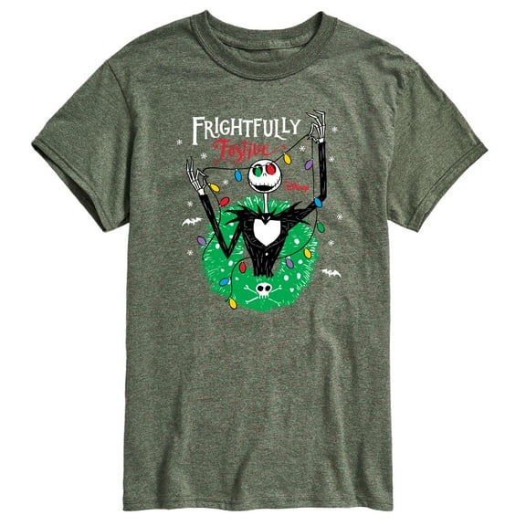 The Nightmare Before Christmas - Frightfully Festive Wreath - Men's Short Sleeve Graphic T-Shirt