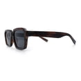 thumbnail image 6 of Classy Rectangle Horn Rim Minimal Fashion Retro Vintage Sunglasses Brown - Black, 6 of 8