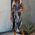 thumbnail image 1 of LOVZFMLL Robes Femmes Printemps Été Couleur Unie Col Rond Sans Manches Robe Décontractée, 1 of 5