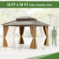 thumbnail image 3 of Costway Pavillon à Toit Rigide 12 X 12 Pi avec Moustiquaire, Double Toit Robuste en Métal Galvanisé, 3 of 10