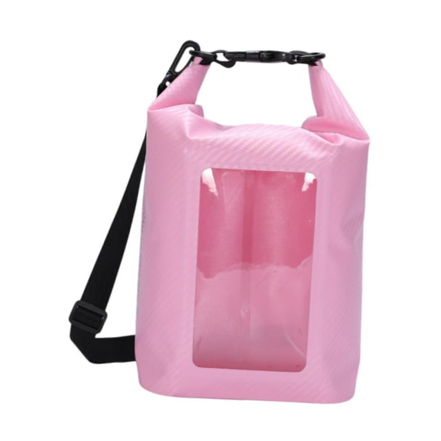 Funda impermeable para teléfono, bolsa seca de 5 l, bolsa flotante para kayak, bolsa para deportes al aire libre, rollo hermético Rosa