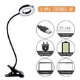 thumbnail image 2 of LED Reading Lamp, 9 Different Settings for Eye Protection, USB Rechargeable Reading Lamp, Desk Lamp with Touch Control Clamp [Black], 2 of 5