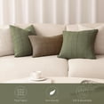 thumbnail image 7 of SUSIELADY Set of 2 Decorative Linen Check Throw Pillow Covers, 20×20 Inch, Neutral Farmhouse Vintage Boho Cushion Covers for Sofa, Chair, Bedroom, Living Room, Green, 7 of 7
