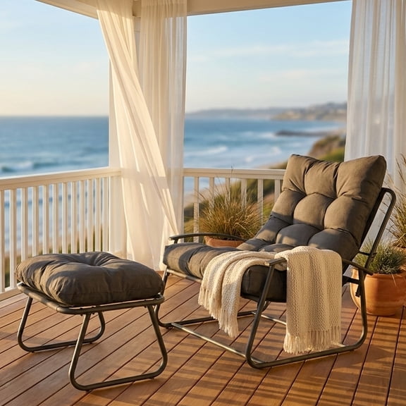 Rocking Chair With Cushion And Ottoman