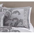 thumbnail image 2 of Chezmoi Collection Royal Luxury Jacquard Floral Comforter Set, King, Silver/Gray, 7-Piece, 2 of 5